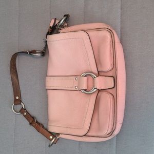 Pink vintage leather Coach purse